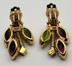 Juliana D & E DeLizza Elster Leaf Brooch and Earring Set #2