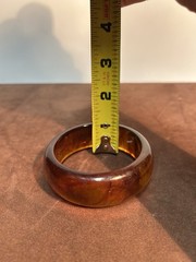Vintage Bakelite Bangle Bracelet Amber Root Beer Swirl 7’