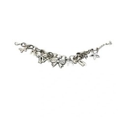 Vintage Bowknot Silver Plated Pendant Bracelet