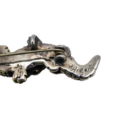 Vintage Sterling Silver Alligator Brooch Pin 925 Crocodile Figural d’Argent