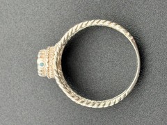 925 Sterling Silver Vintage Sky & Swiss Blue Topaz Designer Rings Sz. 8 & 8.5