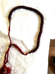 Antique Almandine Garnet Bead Necklace – Hand-Knotted Silk, Likely Indian Origin