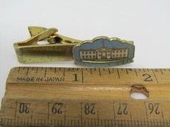 Vintage 1968 Nixon Election Winner White House Tie Clip Bar Gold Tone Enamel