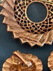Vintage Sarah Coventry “Aquarius” (1970) Brooch & Earrings Set See Description