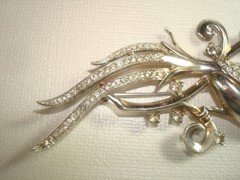TRIFARI ALFRED PHILIPPE STERLING SILVER,VERMEIL,BIRD of PARADISE BROOCH,SIGNED