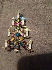 Weiss Vintage Christmas Tree Brooch Pin (T)