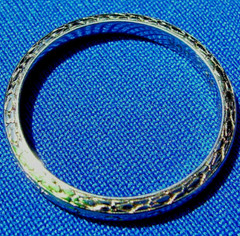ORIGINAL Art Deco Wedding Band 18K WHITE GOLD Antique Anniversary Ring Size 6.5