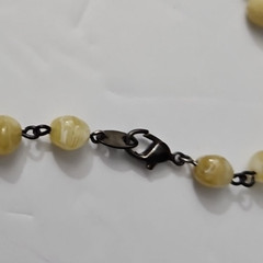 Avon Tassel Necklace Beaded Natural Long Statement Beaded Brown Yellow Signed NR