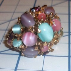 VTG Schiaparelli Swiss 17J Ring Watch Cabochon As-Is Repair Missing Stone