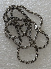 21.4g .925 Silver Vintage made in Italy Rope Med Lock Crimp 24Inch Necklace
