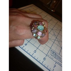 VTG Schiaparelli Swiss 17J Ring Watch Cabochon As-Is Repair Missing Stone