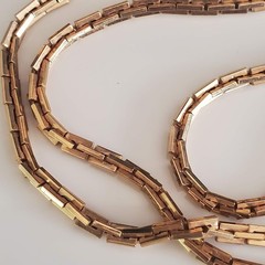 Sarah Coventry VTG Gold Tone Brick Link Chain Necklace 24 Inch Patent 3427691