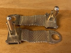 Lot of Cufflinks, Tie bar, Tie Tacks~Gold Tone Mesh Wrap Green, blue~Swank+