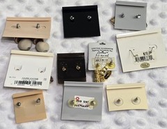 Vintage 80s 90s Earrings Lot 10 Pairs Pierced New Napier Claiborne 14K GF Pakula