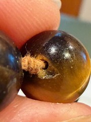 Vintage Chinese Export Hand Knotted Tiger ‘s Eye 11-12 mm Heavy Beaded Necklace