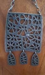 Rare Vtg Signed Louis Giusti Abstract 1960 Pendant Necklace Modernist/Brutalist
