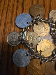 Charm Bracelet World Coins Queen Elizabeth The Second
