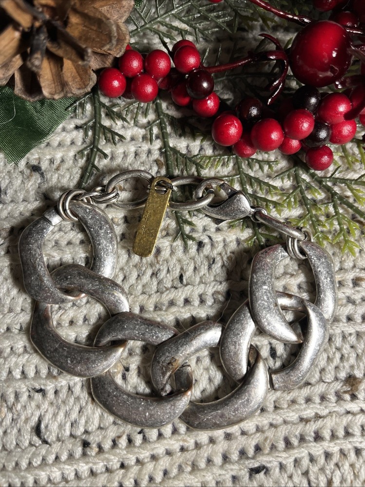Vintage Perch Chunky Chain Bracelet 8 7/8 Inch