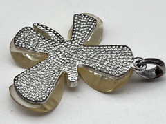 Vintage Acrylic Lucite Rhinestone Butterfly Necklace Pendant Yellow Glitter