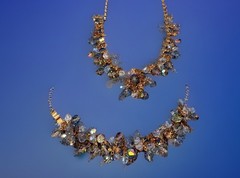 Vintage Juliana D&E Rhinestone Crystal Cha-Cha Necklace & Bracelet Set