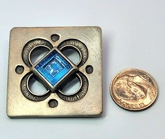 Vintage Pewter Broach Pin Rune Tennesmed Sweden Collectible blue 1950-1970 Rare