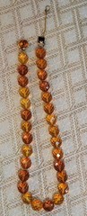 Faceted Amber Vintage Choker Necklace Fancy Clasp with UV Test See Pics