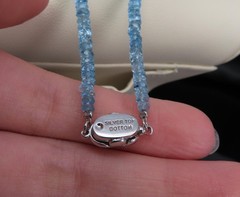 Estate 40ct 4.7mm Natural Aquamarine Bead 17″ Sterling Silver Necklace, 12.9g