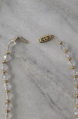 Antique Art Deco 1920s Cut Crystal Faceted Beaded Necklace 19 1/2″