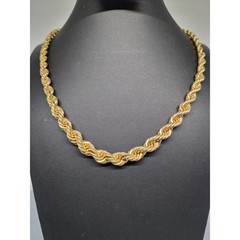 Vintage Monet Necklace Gold Tone Heavy Twisted Rope Chain Statement