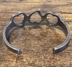 MEXICO 925 Sterling Silver – Triple Heart Cuff Bracelet – 31g