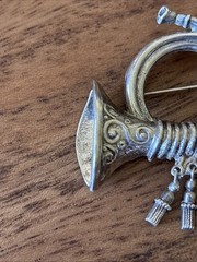 LANG VINTAGE STERLING SILVER French Horn Tuba Brooch