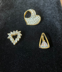 Vintage gold tone & simulated diamond pendants – 3 pieces / 1 piece Nolan Miller