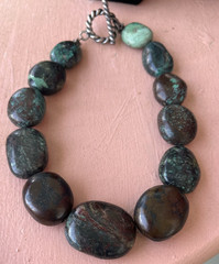 Vintage Turquoise Gemstones In the Rough Necklace Beaded