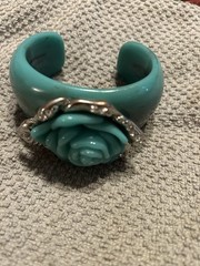 Vintage Blue Marble Bakelite Bangle Bracelet
