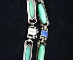 art nouveau, art deco Theodor Fahrner silver & gems necklace, 37cm/14.6 inch