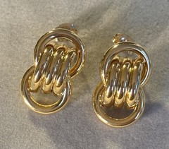 vintage-style gold tone rope knot earrings