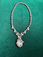 ELEGANT, UNIQUE GSJ Sterling Silver Mother Of Pearl, Marcasite Necklace 63GR
