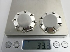 Vintage Pat Areias Sterling Silver Octagon Clip on Earrings 33.3g 1.25 Inches