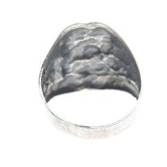 925 Sterling Silver Vintage Modernist Nugget Oxidized Ring Size 11.75
