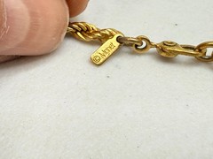 Vintage Signed Monet Necklace Gold Tone Rope Chain 24 inch Classic 1980s Estate
