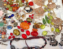 Artisan Estate Jewerly VTG/Now Glam Art Glass Woven Big Statement Boho