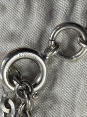 Vintage Germany Long Silver Plated Metal Links Interspersed Bar Station Necklace