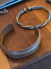 Bronze & Brass Toned Costume Jewelry Lot Bracelets Bib Choker Torque Necklace