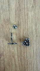 Vintage Soviet earrings, 1 piece, 916 silver star, USSR FLOWERS