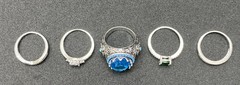 ✨Lot Of 5 Vintage To Now Beautiful Gemstone Estate Rings, All Size 8✨