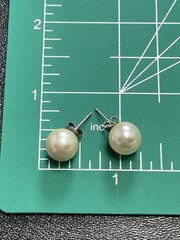 Vintage 10mm Faux Pearl Stud Earrings