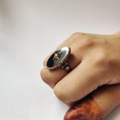 antique 925 silver vintage Victorian art deco handmade black onyx ring best gift