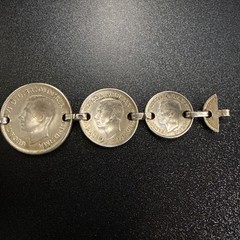 Vtg Coin Bracelet AUSTRALIA 1943-1944 FLORIN Sterling Coins 7”