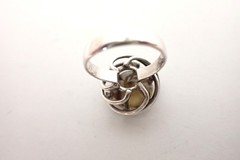 Vintage Modernist Sterling Silver & Large Smoky Quartz Cocktail Ring Sz 7