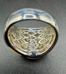 Designer Sterling Silver Mother of Pearl Inlay Dome Ring 12.97g – Size 8
